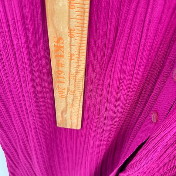 RAG & BONE ESME Woman pink ribbed stretch button collared polo midi shirtdress M - Picture 10 of 12